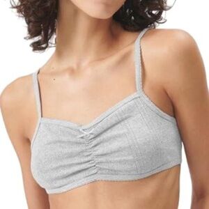 🤍 NWT Florence by Mills Women's Gray Ruched Bralette Camisole Top Size Large
